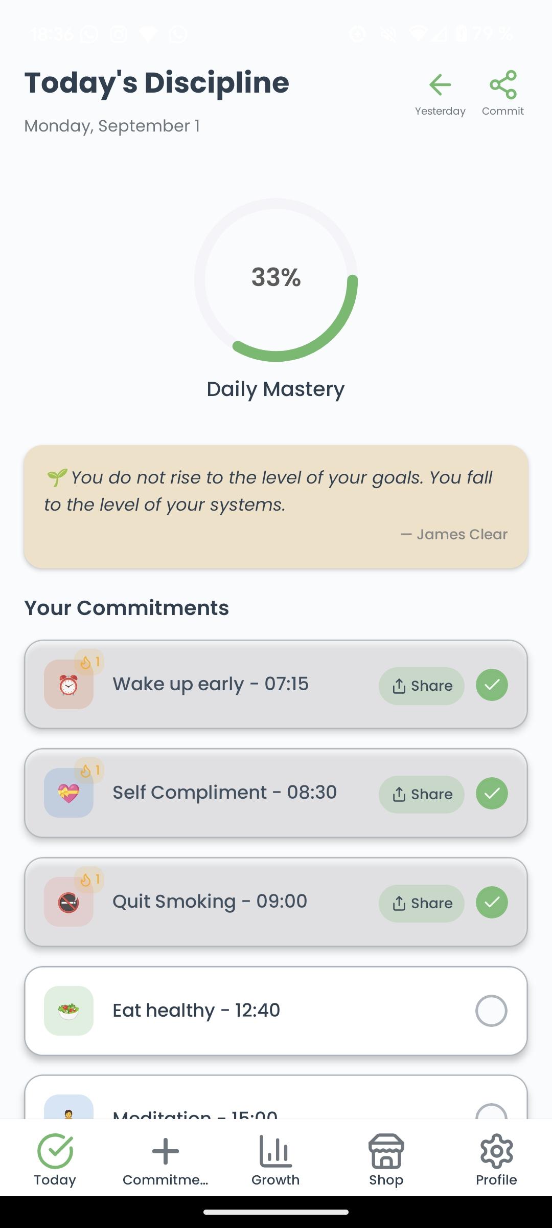 DailyProof App Screen